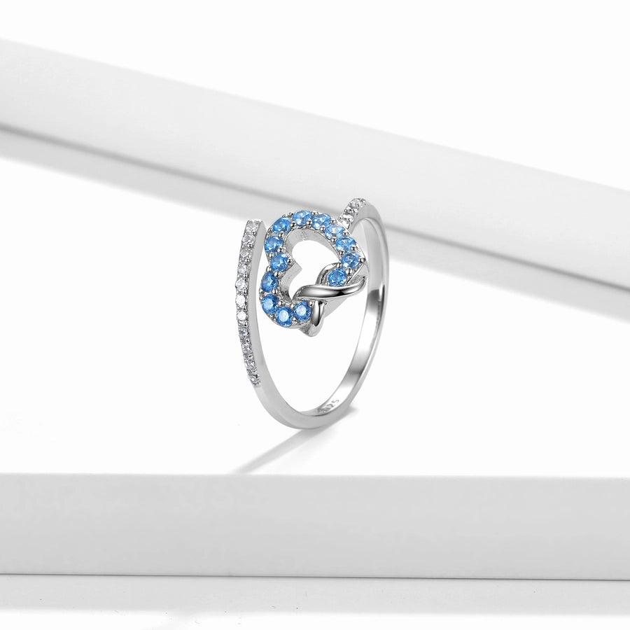 Sterling Silver Blue Heart Ring
