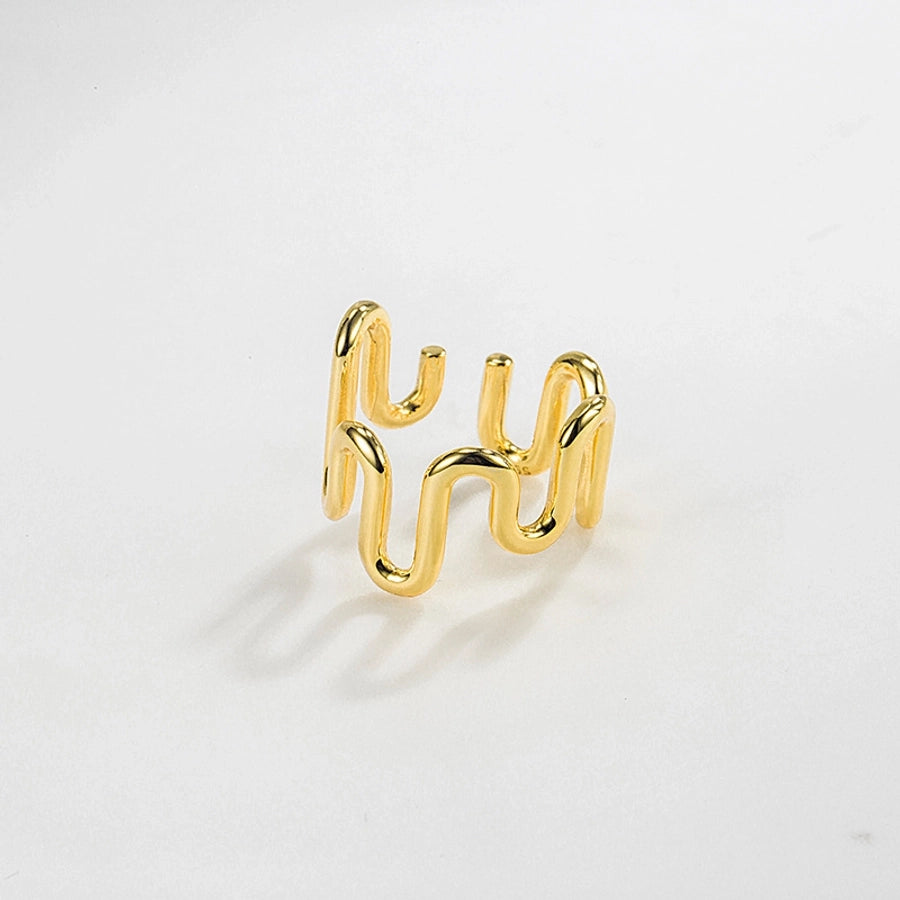 Sterling Silver Abstract Waves Ring