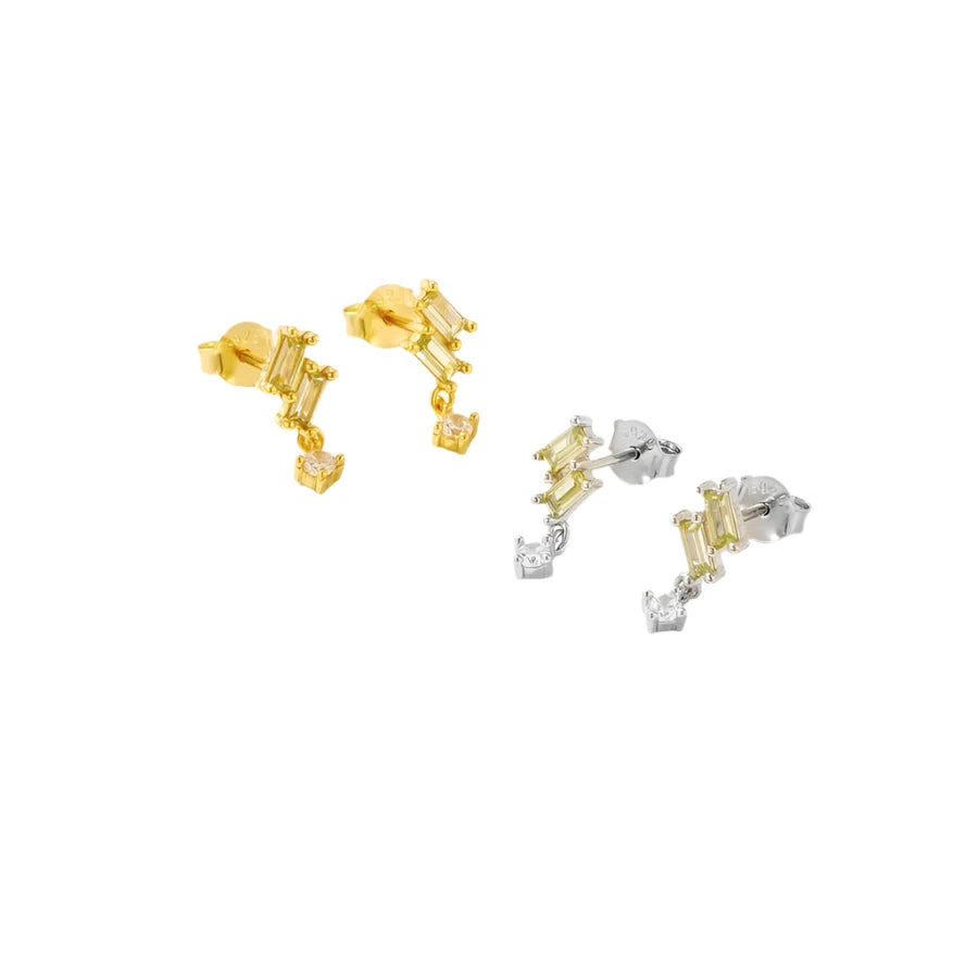 Sterling Silver Minimalist Bling Drop Earrings