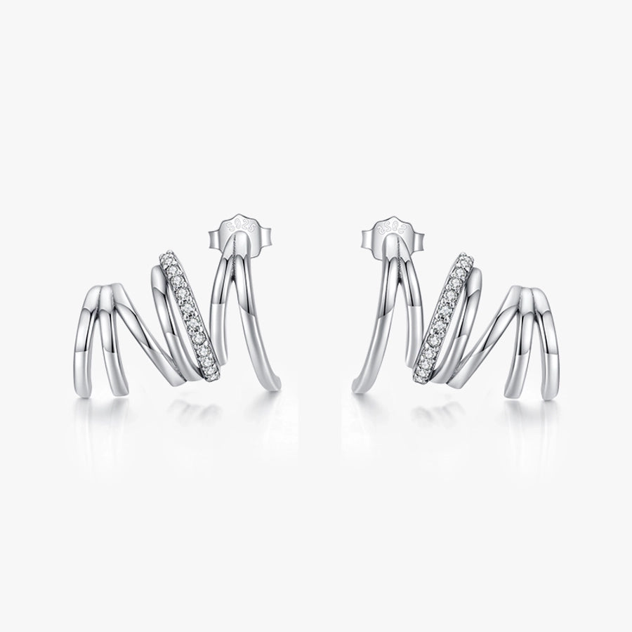 Sterling Silver Abstract Spiral Stud