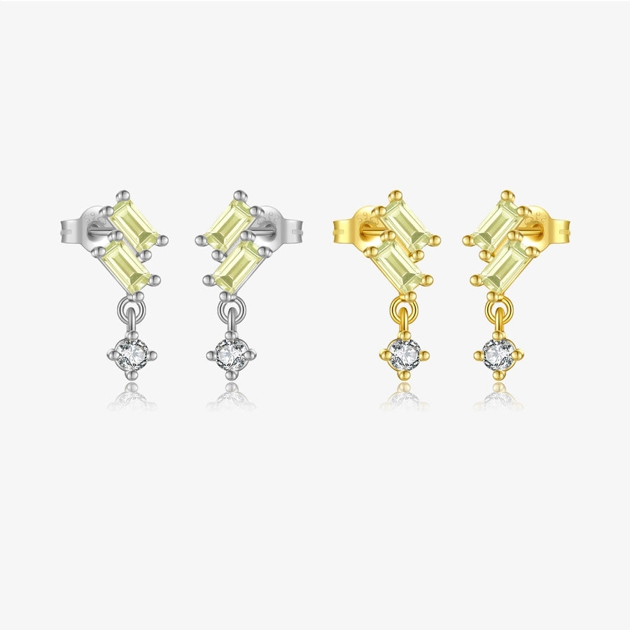 Sterling Silver Minimalist Bling Drop Earrings