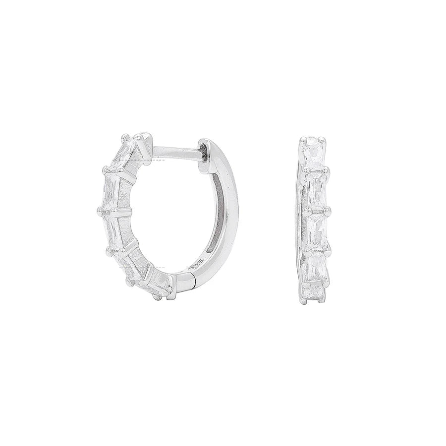 Sterling Silver Retro Hoop Earrings in 9 Colours