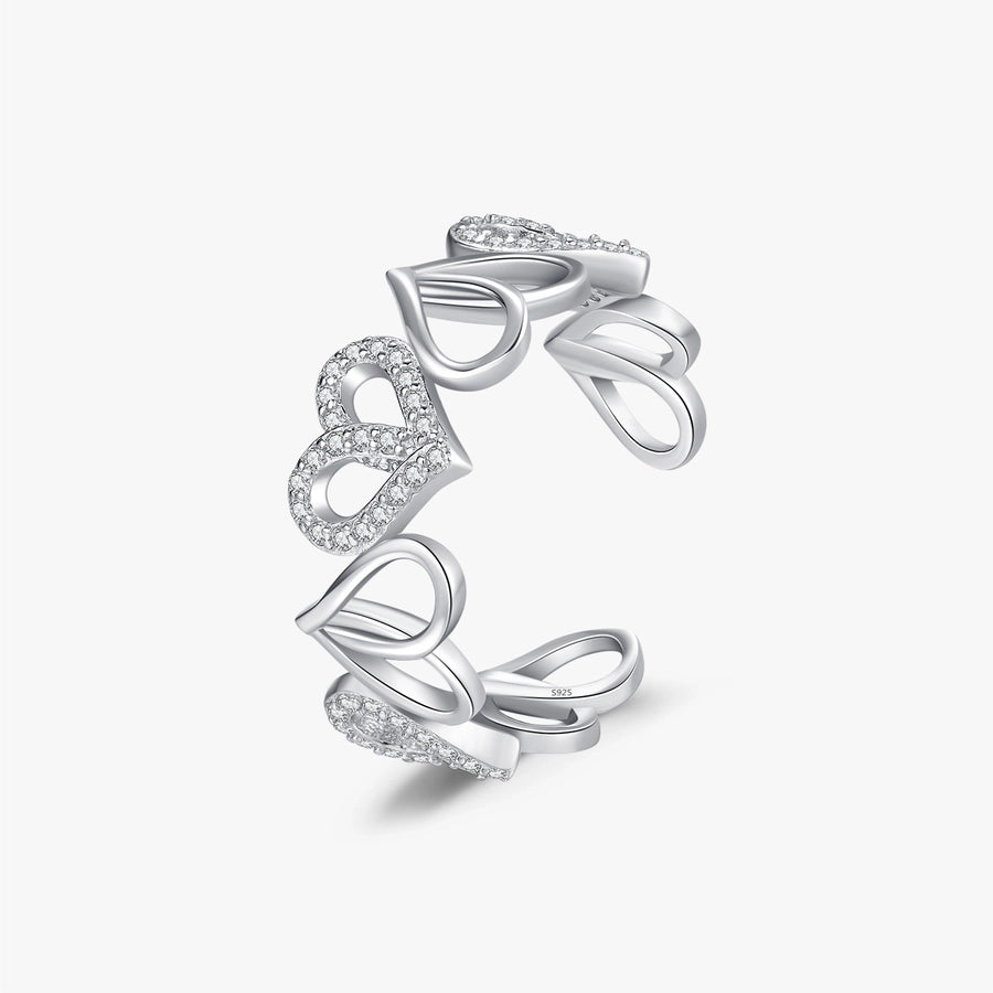 Sterling Silver Heart Open Ring