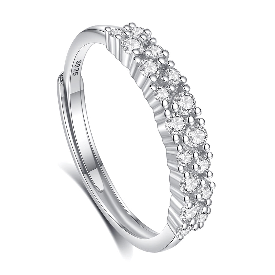 Sterling Silver Crater & Eternity Band Set