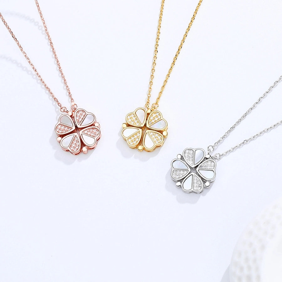 Sterling Silver Heart Cluster Necklace Collection
