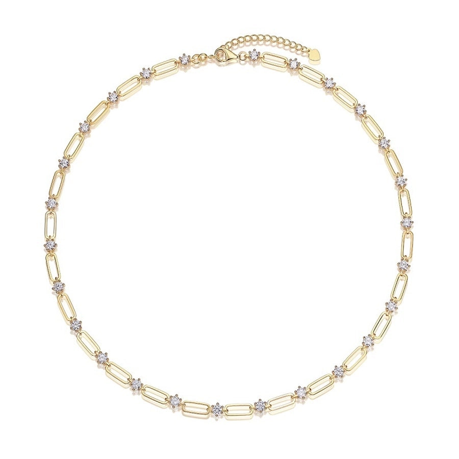 Sterling Silver Gold Plated Link Necklace