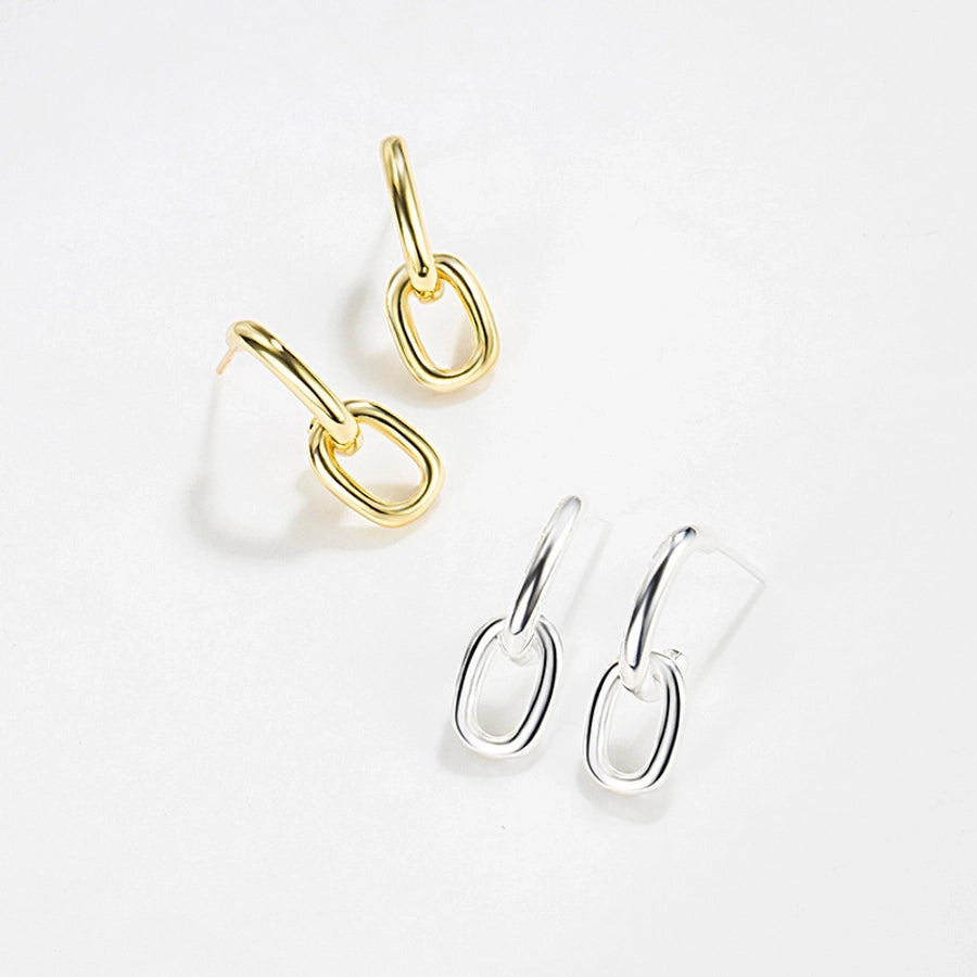 Sterling Silver Oval Link Earrings