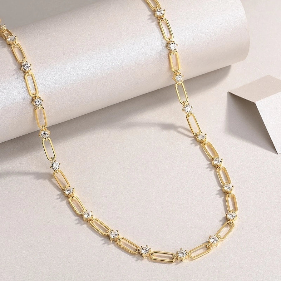 Sterling Silver Gold Plated Link Necklace