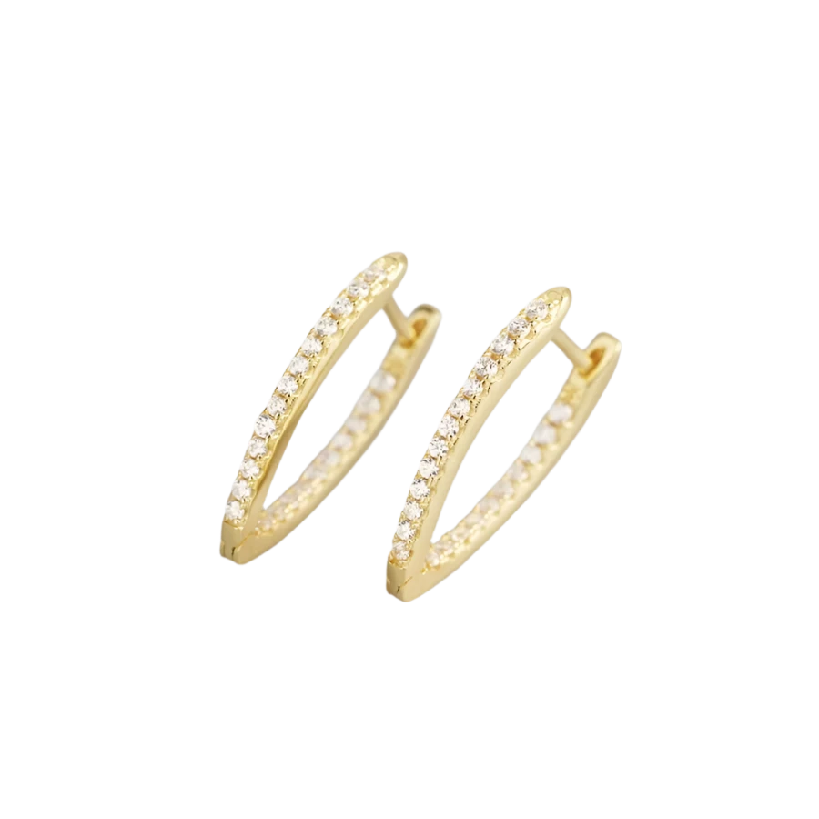Sterling Silver Geometric Bling Hoop