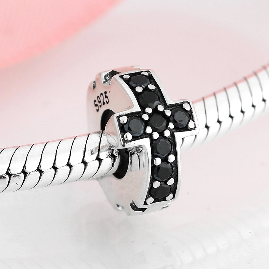 Sterling Silver Bow & Cross Bling Charms
