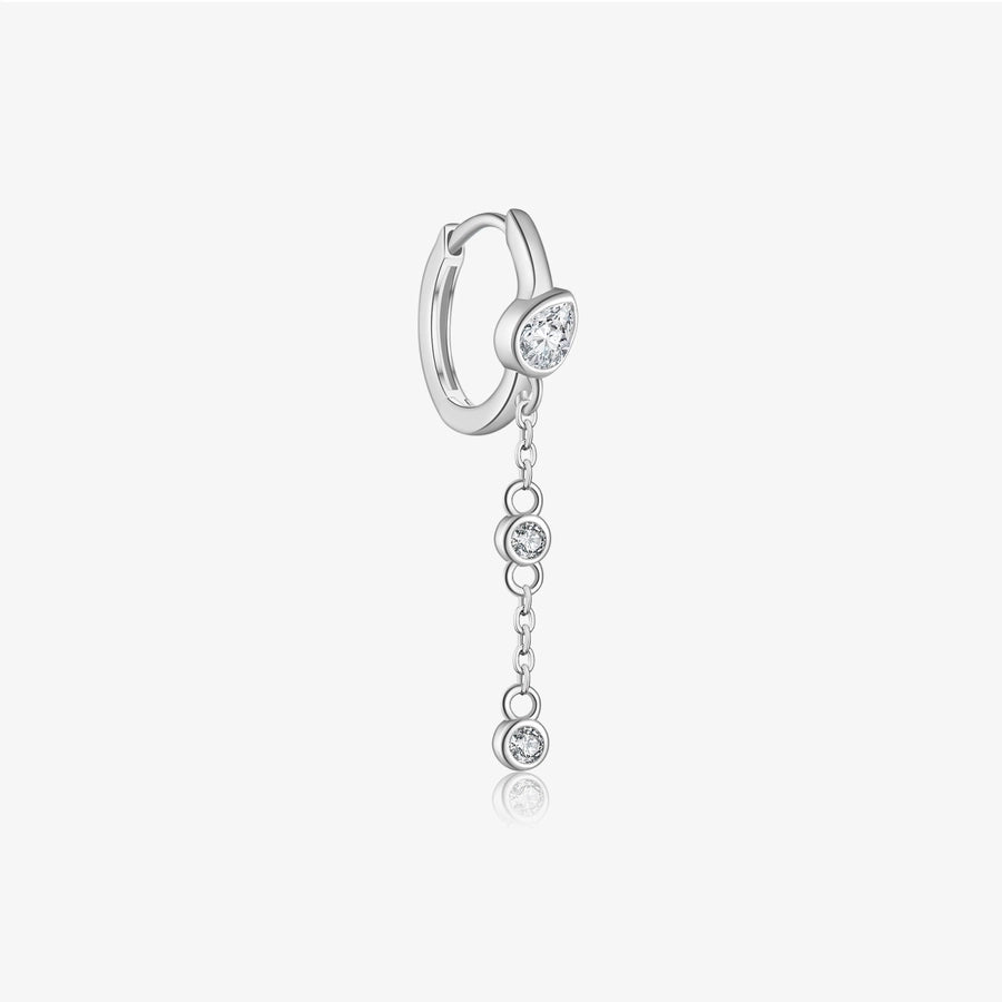 Sterling Silver Loop & Chain Single Earring
