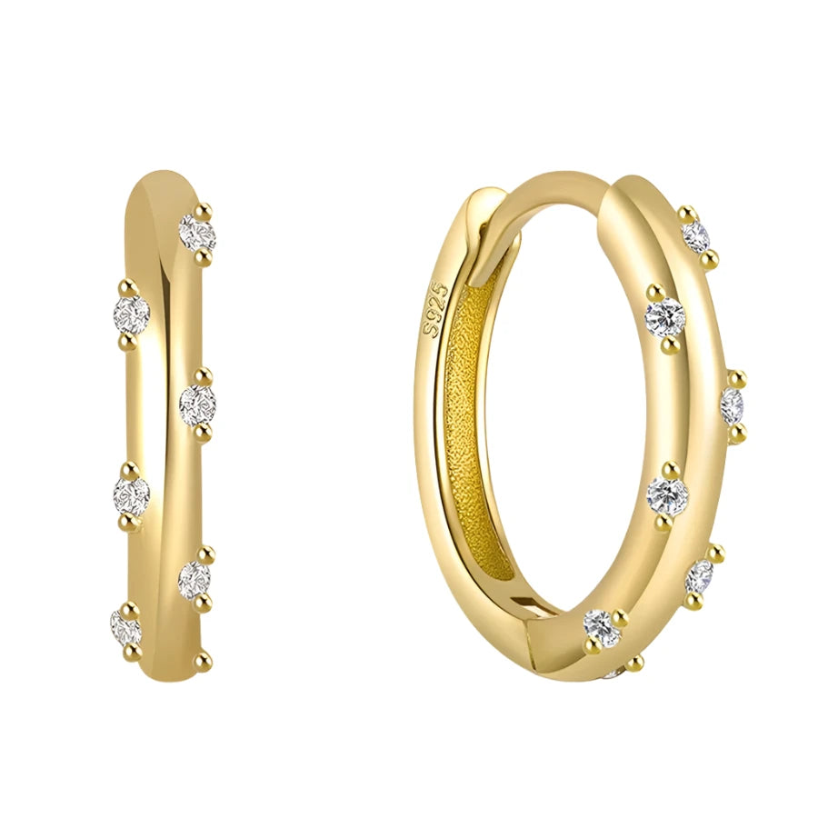 Sterling Silver Hoops with Dainty Accents in 6 colours