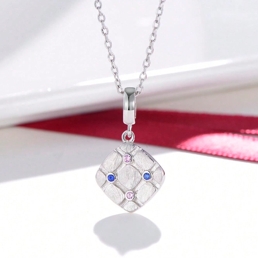 Sterling Silver Lattice Pattern Charm / Pendant