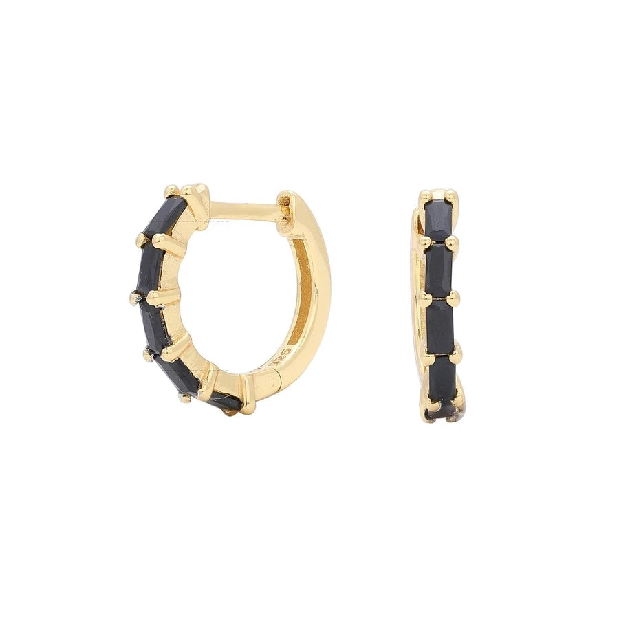 Sterling Silver Retro Hoop Earrings in 9 Colours