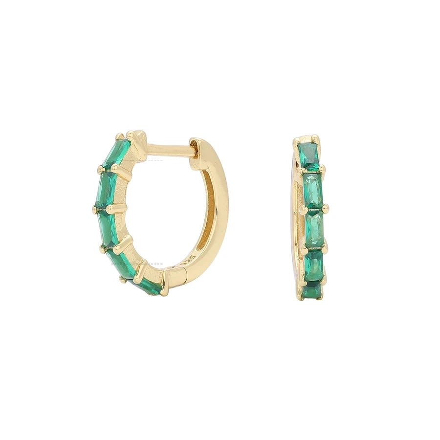 Sterling Silver Retro Hoop Earrings in 9 Colours