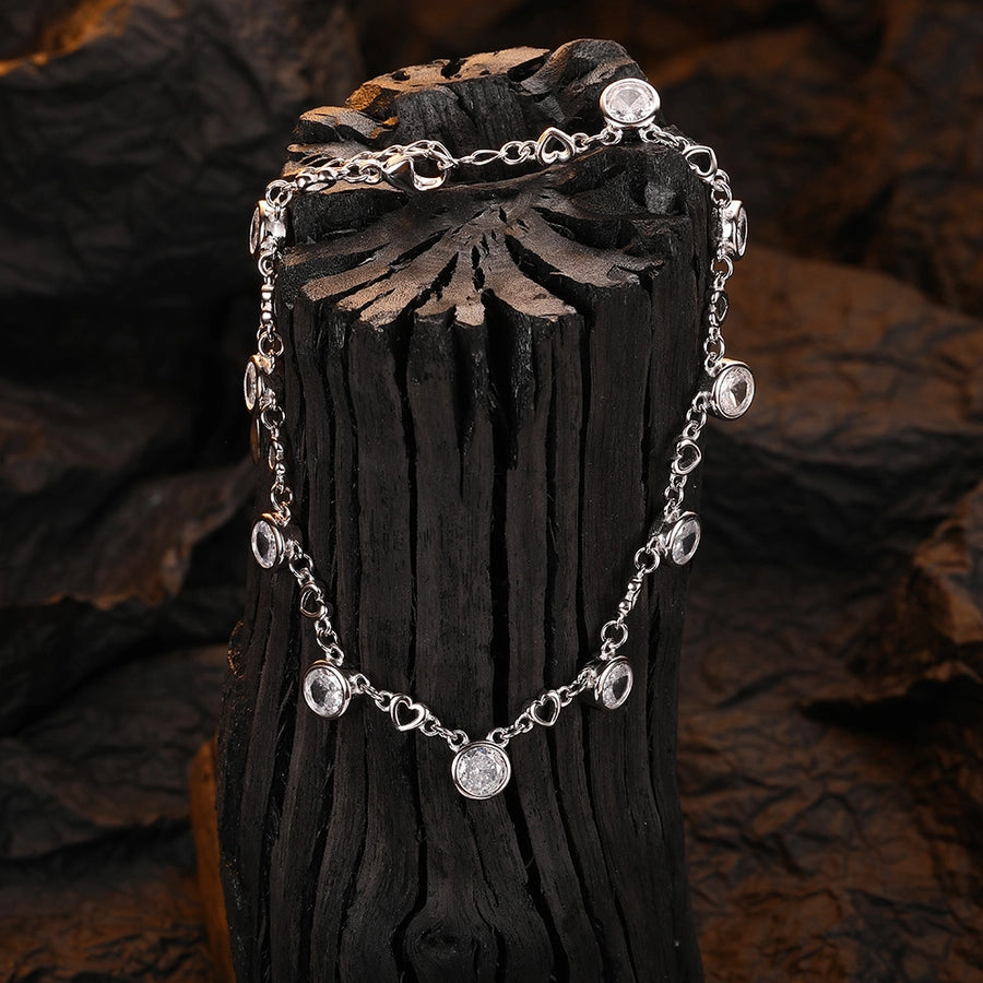Sterling Silver Circle Droplet Bracelet
