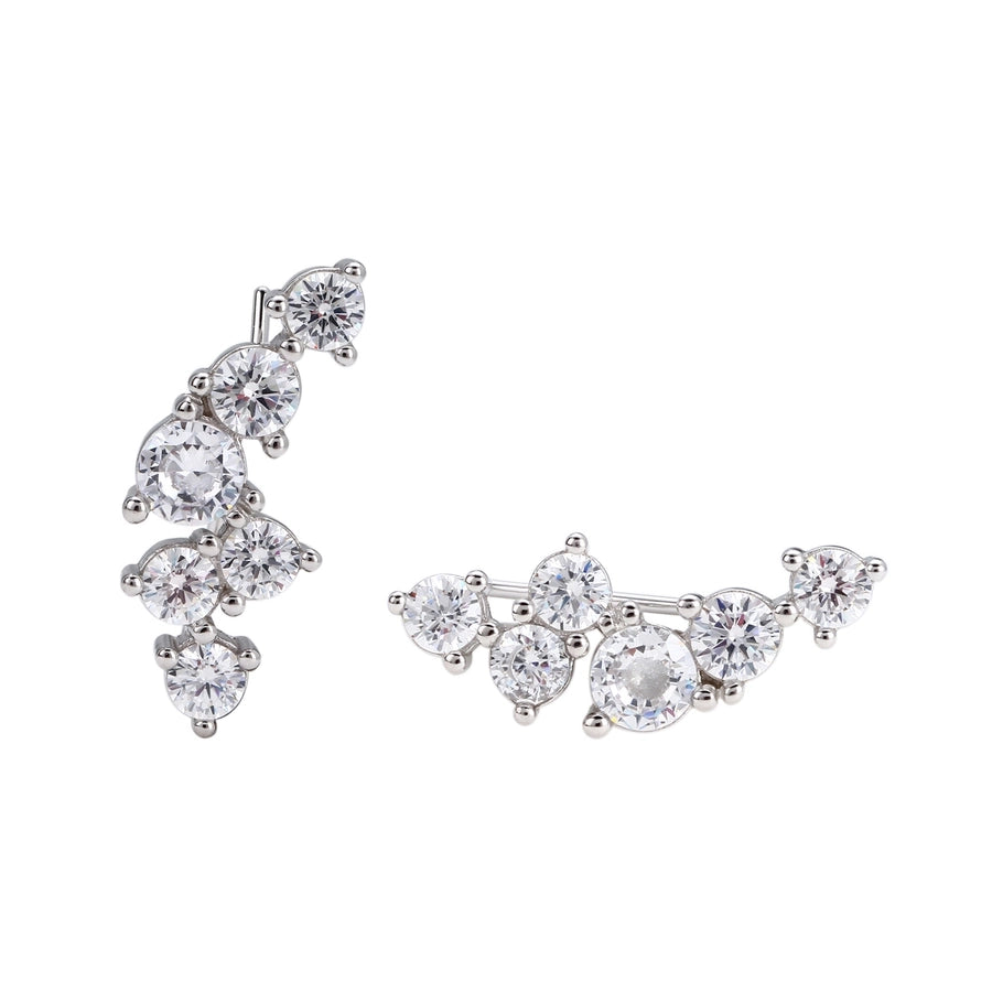 Sterling Silver Staggered Minimalist Bling Stud