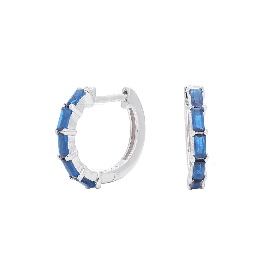 Sterling Silver Retro Hoop Earrings in 9 Colours