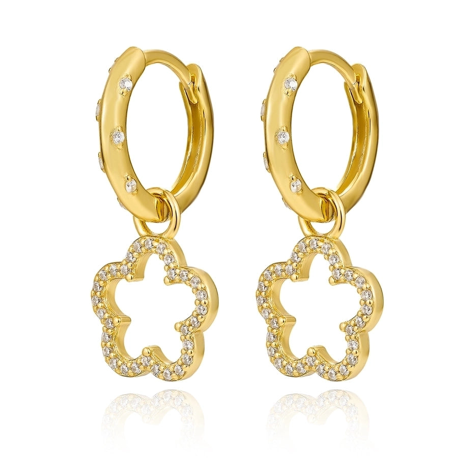 Sterling Silver Hollow Daisy Earrings