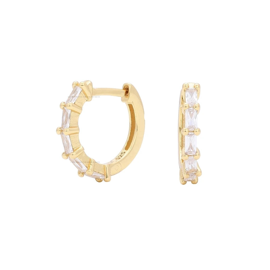 Sterling Silver Retro Hoop Earrings in 9 Colours