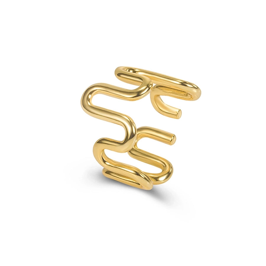 Sterling Silver Abstract Waves Ring