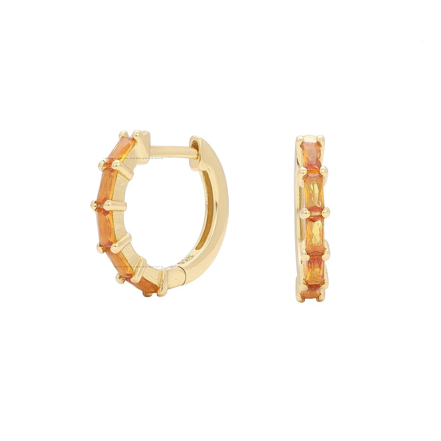 Sterling Silver Retro Hoop Earrings in 9 Colours