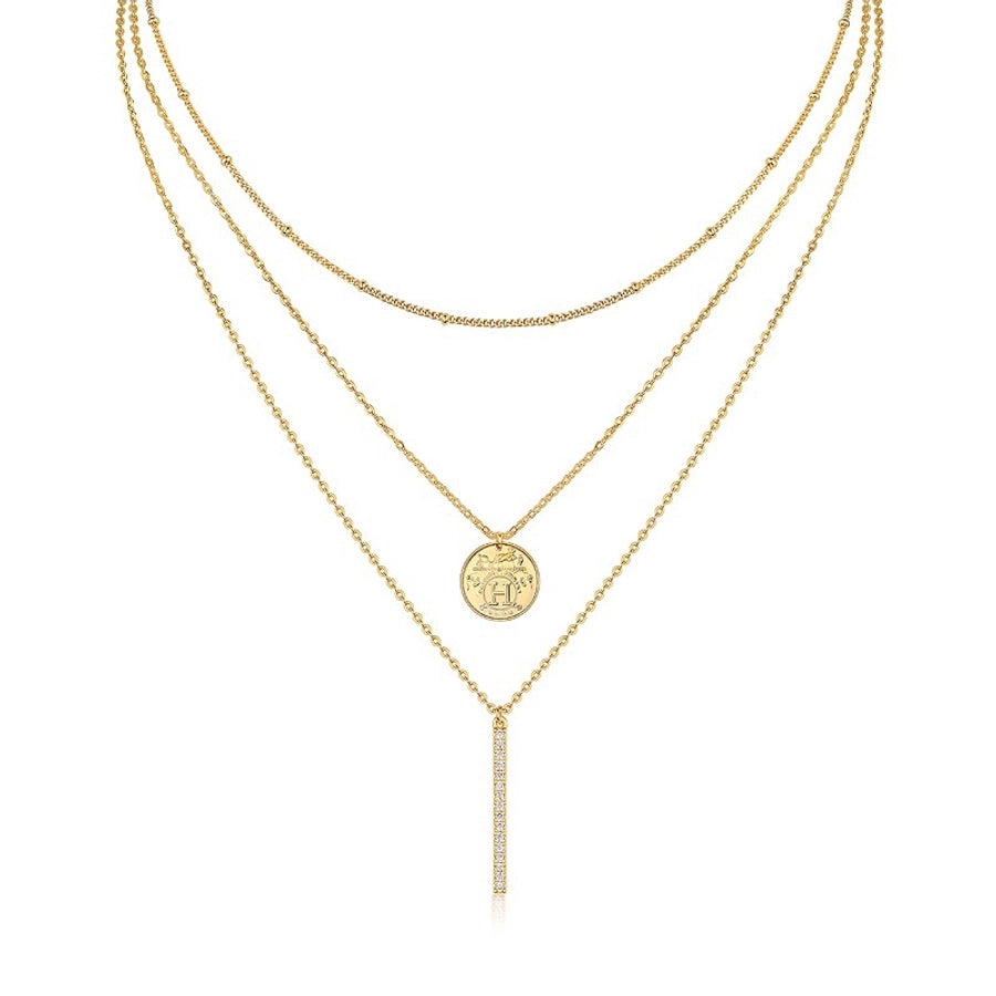 Sterling Silver 18K Gold Plated Triple Necklace