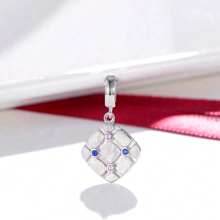 Sterling Silver Lattice Pattern Charm / Pendant