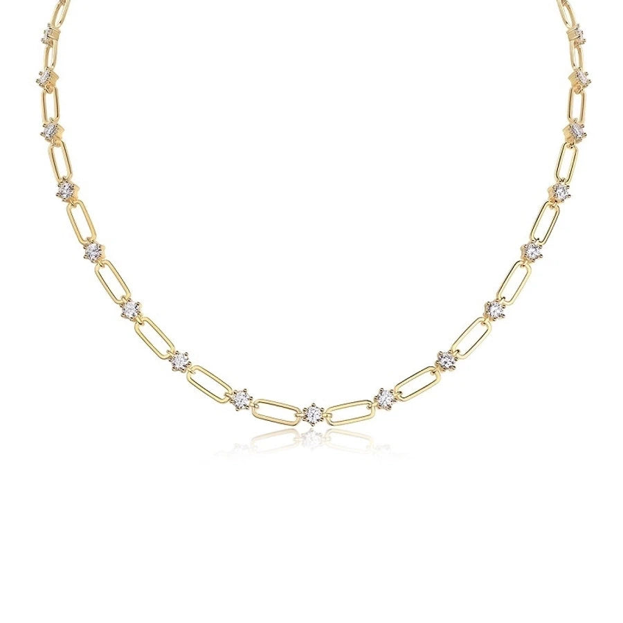 Sterling Silver Gold Plated Link Necklace