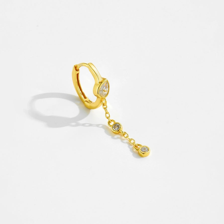 Sterling Silver Loop & Chain Single Earring