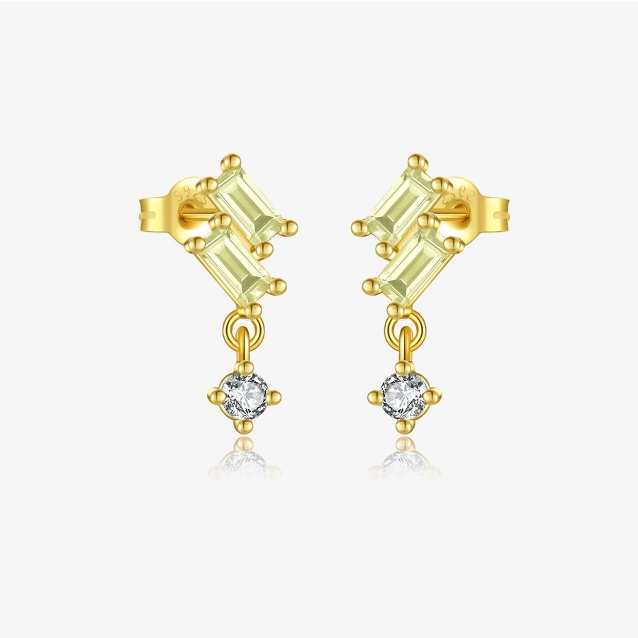 Sterling Silver Minimalist Bling Drop Earrings