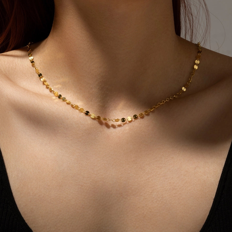 Sterling Silver Circle Link Minimalist Necklace
