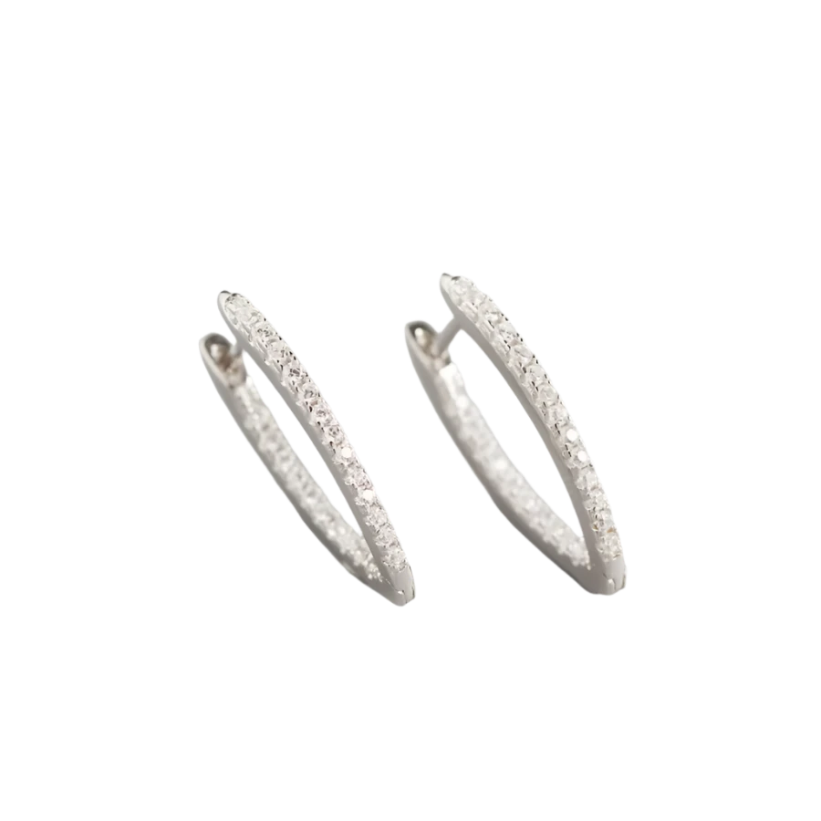 Sterling Silver Geometric Bling Hoop