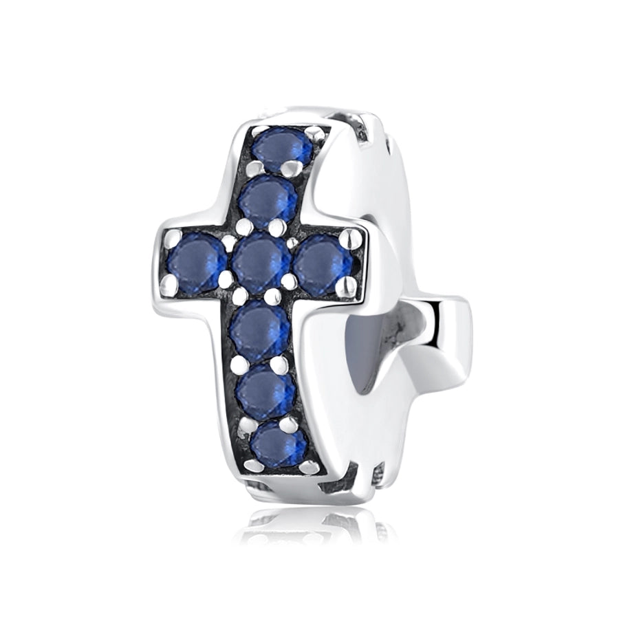 Sterling Silver Bow & Cross Bling Charms