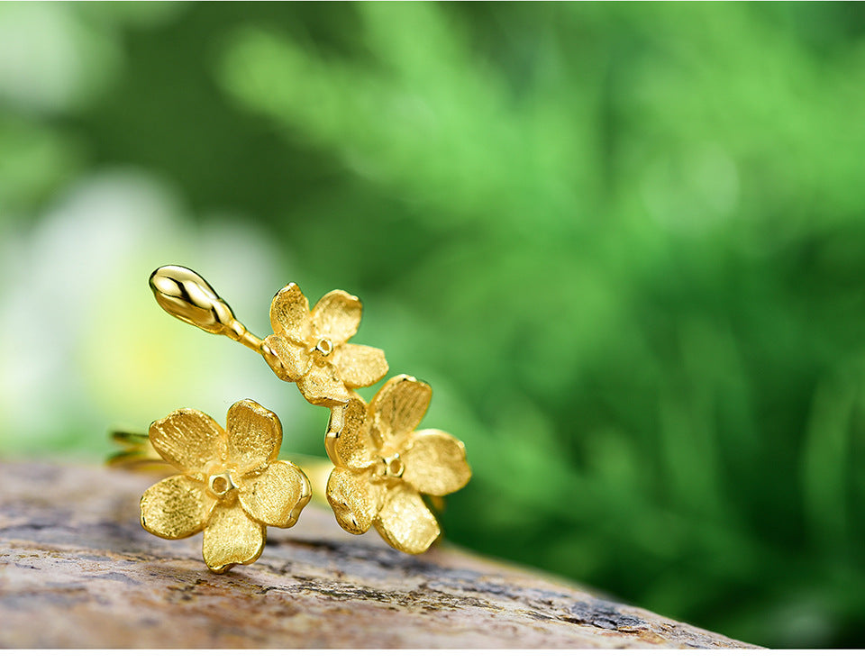 Sterling Silver Flower Petal Ring