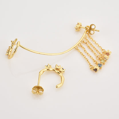 18K Gold Plated Mismatch Minimalist Earring Collection