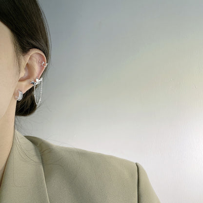 Sterling Silver Hollow Heart Ear Cuff
