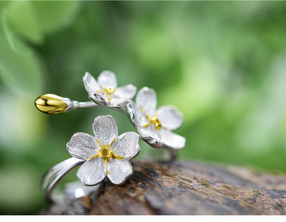 Sterling Silver Flower Petal Ring