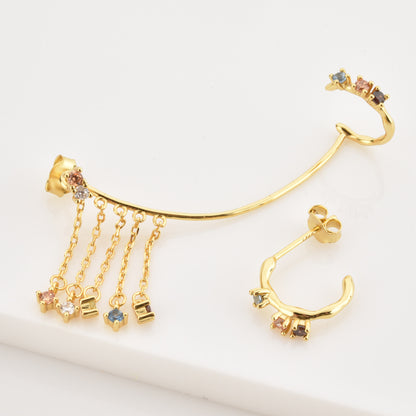 18K Gold Plated Mismatch Minimalist Earring Collection