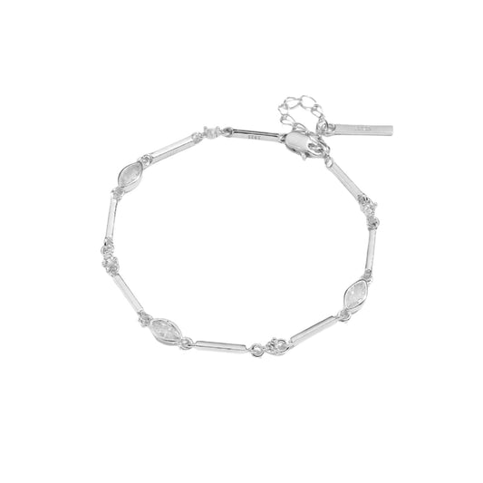 Sterling Silver Marquise Bar Bracelet