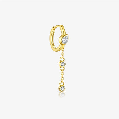 Sterling Silver Loop & Chain Single Earring