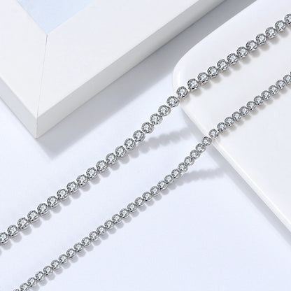 Sterling Silver White Gold Plated Tennis Choker