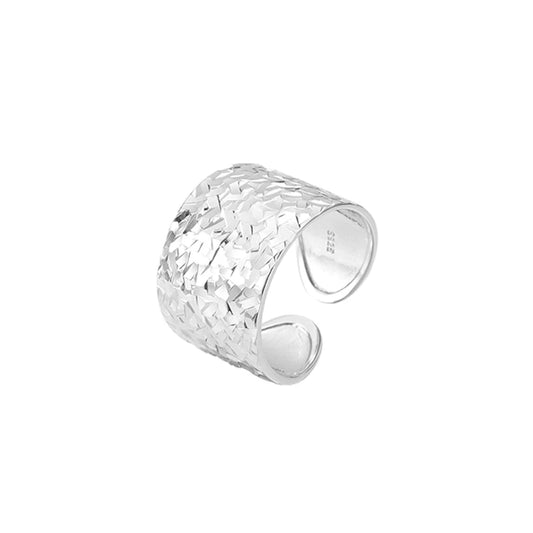 Sterling Silver Broad Chiseled Ring