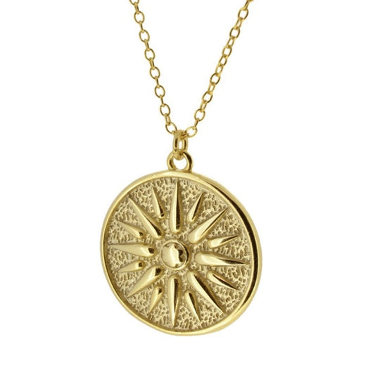 Sterling Silver Sun Pendant Necklace
