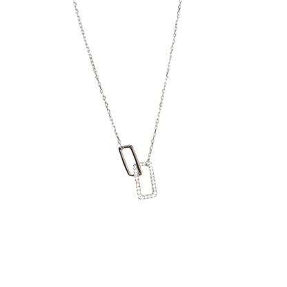 Sterling Silver Geometric Intertwined Pendant Necklace