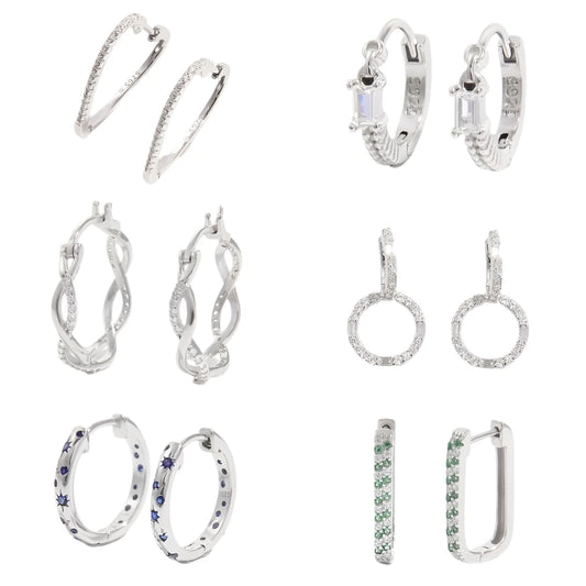 Sterling Silver Multi Shape Earring Collection