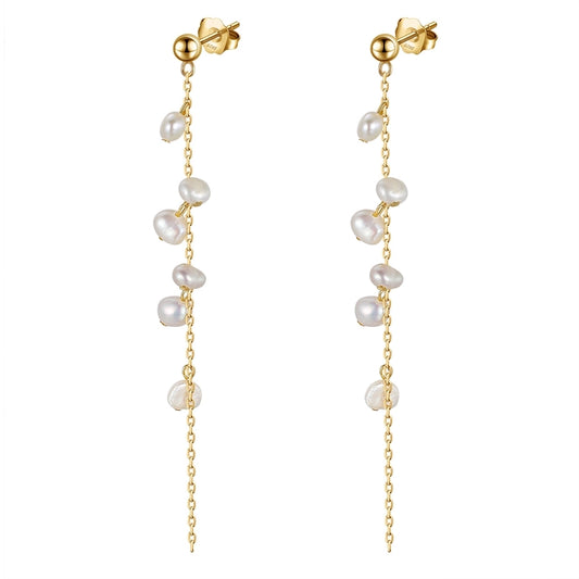 Sterling Silver 14K Gold Plated Pearl Earring Collection in 23 styles