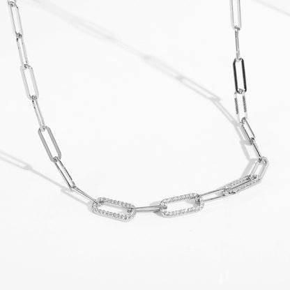 Sterling Silver Bling Link Necklace