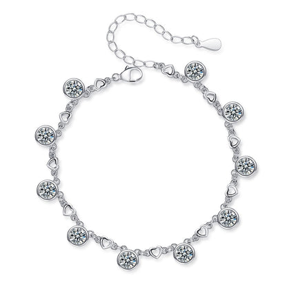 Sterling Silver Circle Droplet Bracelet