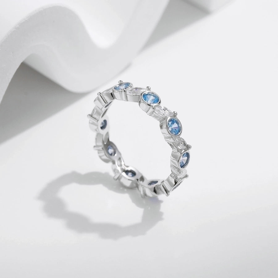 Sterling Silver Blue Dress Ring